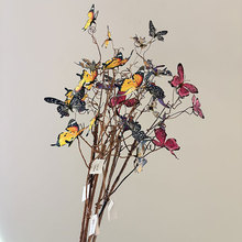 蝴蝶兰婚庆爆款仿真铁丝蝴蝶家居橱窗花材梦幻装饰布置橱窗造景