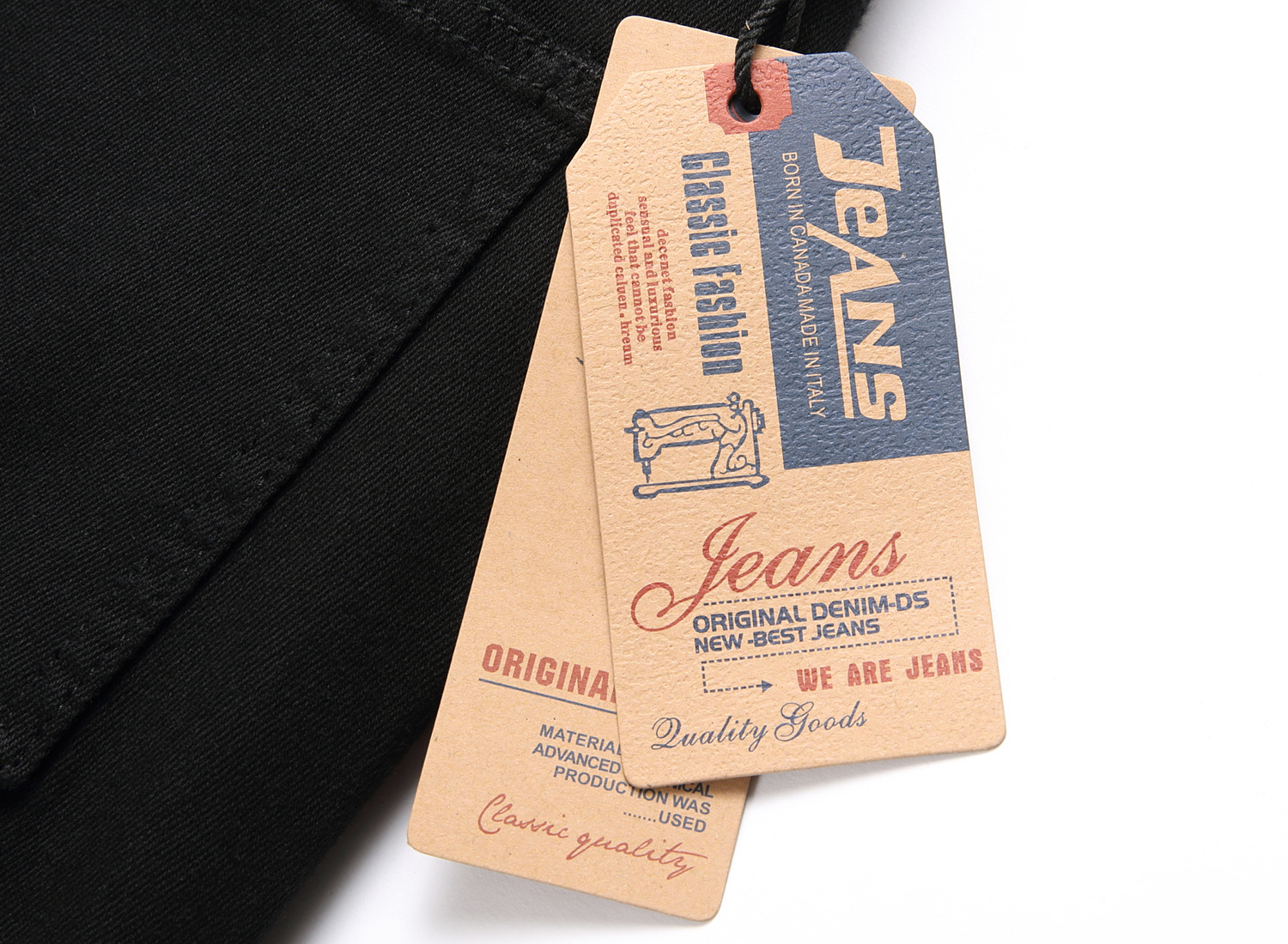 2023 Autumn New Street Style Black Men's Jeans Personality Stretch Trend Slim Fit Mid-Waist Pants Men_viptrois.com