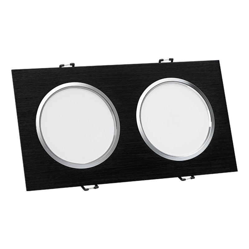 (2개) LED 더블 다운 라이트 천장 그릴 라이트 직사각형 스포트라이트 임베디드 천장 라이트 더블 로우 버킷