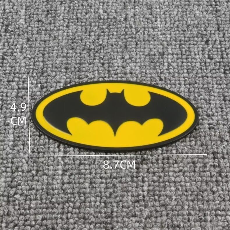 Car personalized emblem Batman 3D metal modified car sticker body decoration sticker tail emblem side emblem scratch cover sticker