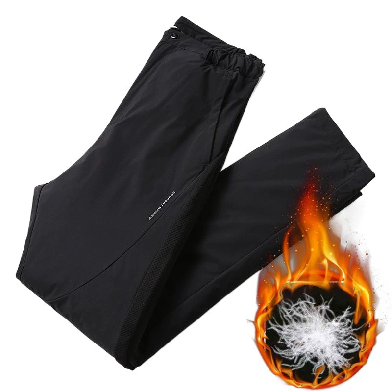 Fat Brother 2021, зимние Новые мужские прямые пуховые брюки очень большого размера, мужские теплые пуховые повседневные брюки