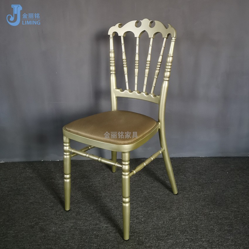 Silla de hotel al por mayor de fábrica Silla de boda de oro Silla de bambú de metal Silla de banquete Silla de Napoleón transfronteriza exclusiva