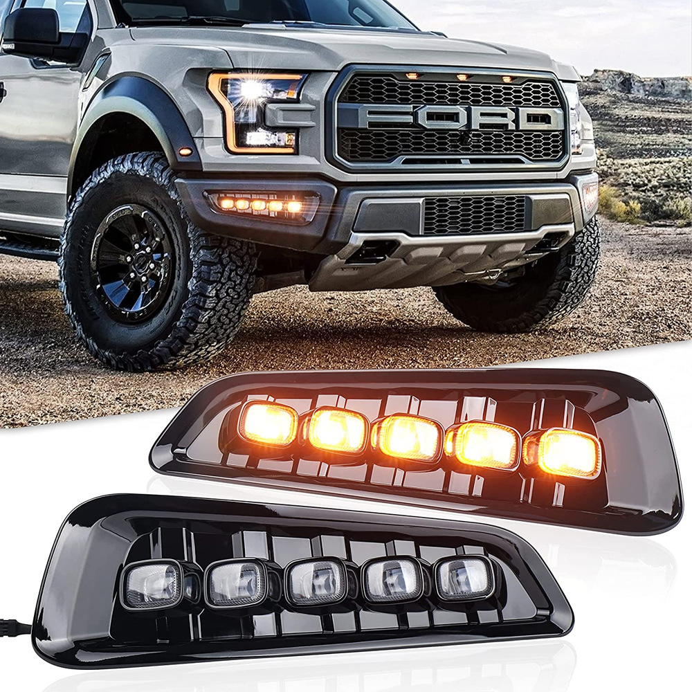 Aplicable a Ford 17 / 18 / 19 Raptor F - 150 modificado LED luz de viaje diurna luz de niebla conjunto luz de barra delantera