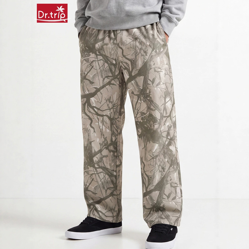 Cross-border American-style autumn trendy fitness pants, digital print sports pants for men, European and American loose wide-leg straight jogging pants Cross-border American-style autumn trendy fitness pants, digital print sports pants for men, European and American loose wide-leg straight jogging pants