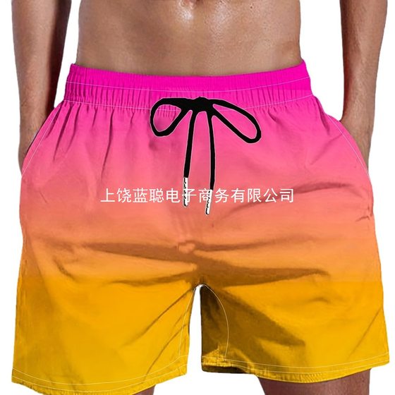 Europe and the United States cross-border 3D digital printing men's casual shorts men's gradient shorts AliExpress Amazon ebay