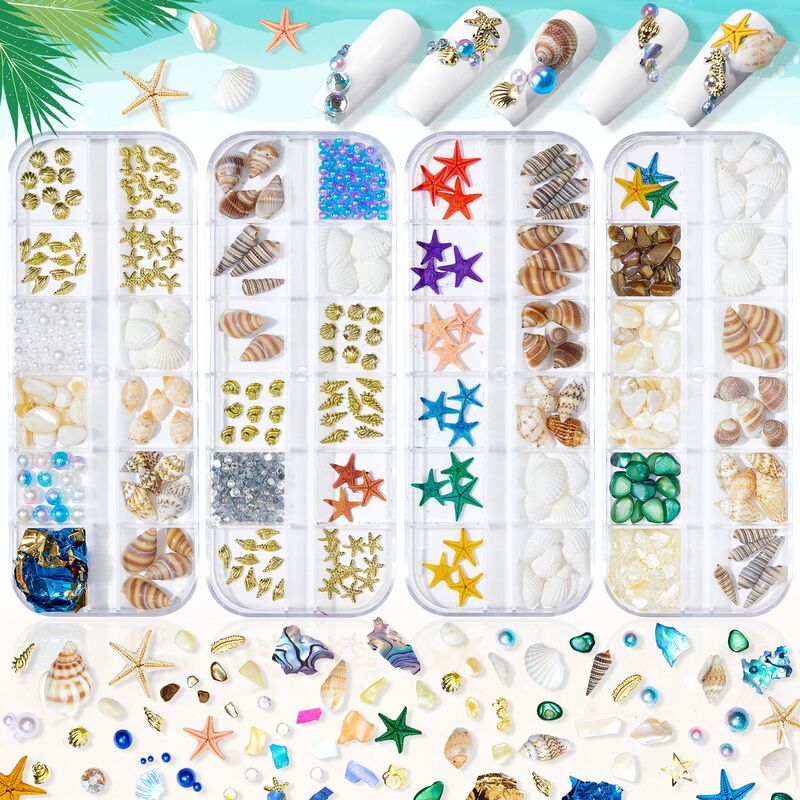 Ocean Series Nail Jewelry Natural Shell Piece Abalone Piece Starfish Metal Rivet Pearl Small Stone Accessories