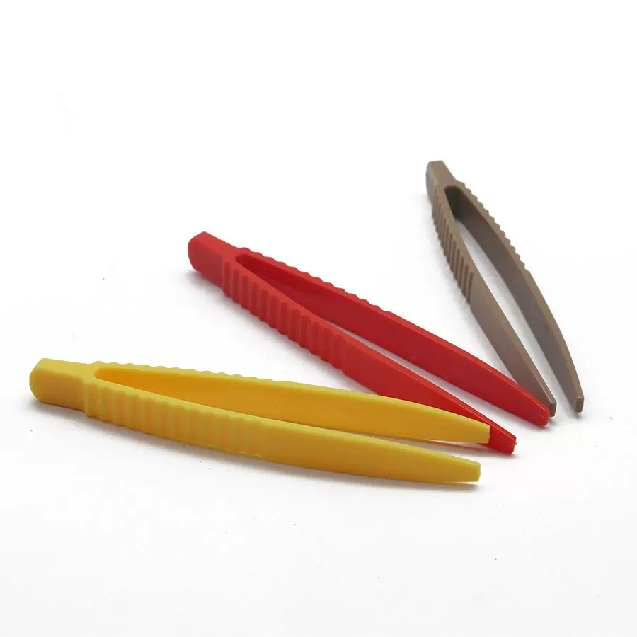 彩色手工DIY 配件塑料镊子不尖捕蚕宝宝昆虫蝴蝶夹子儿童玩具夹物