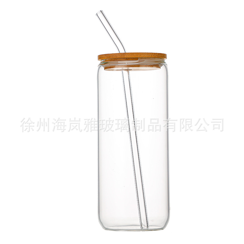 Amazon 16oz Coca-Cola con cubierta de bambú Mason botellas de vidrio de paja tazas de agua tazas de jugo de cóctel tazas de cerveza