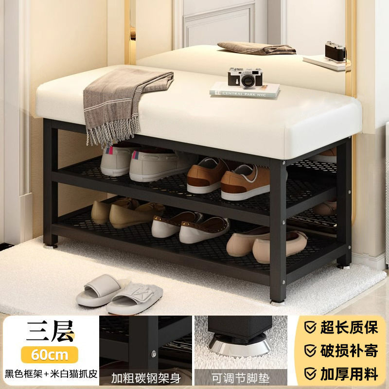 Fábrica directa taburete de zapatos de puerta doméstica taburete de asiento integrado porta porta porta de zapatos lujosa sensación ligera en la puerta image 7