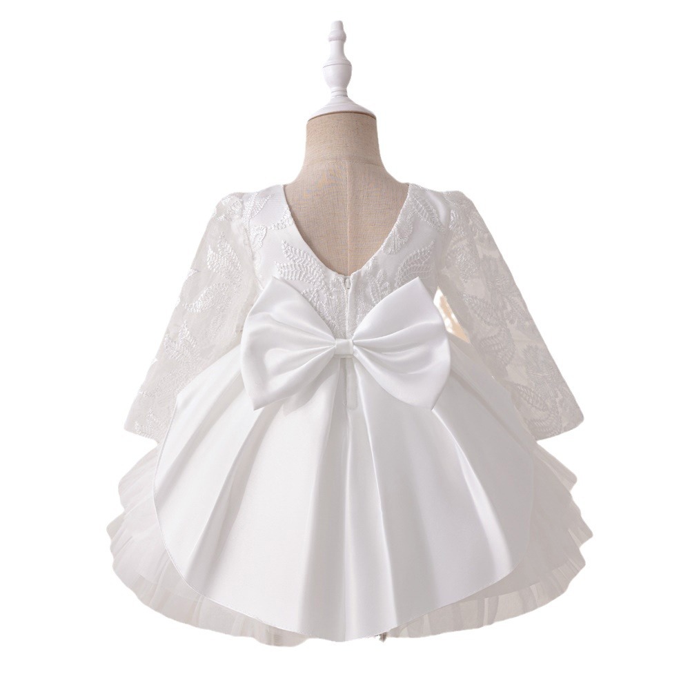 Europa y los Estados Unidos nuevos vestidos de niños vestidos de princesa de encaje de mangas largas vestidos de piano vestidos de aniversario de bebés vestidos de hija