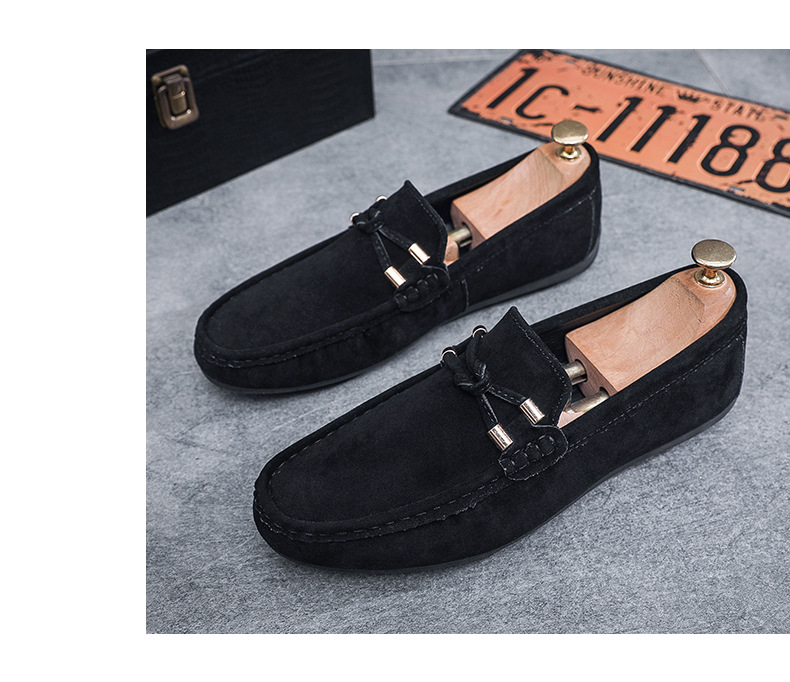 Neue faule Mann weiche Sohlen Slip-on Bean Schuhe Männer Fahr Casual Lederschuhe_voghion.com