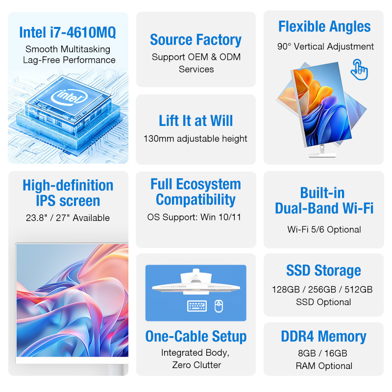 Cross-Border Export-Specific Desktop Office All-In-One Computer, Fully Assembled Aio Pc