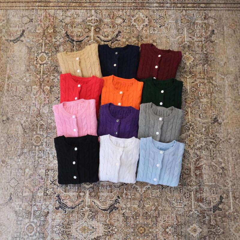 Sweep Size Pure Cotton Hemp Flower Classic Embroidered Vintage Old Money Style Strung Elegant Knitted Cardigan Jacket