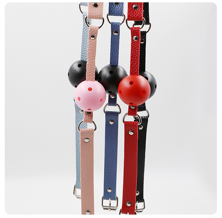 Silicone Mouth Ball with PU Leather and Alloy SM Accessory for Adult Couples — detail image 8