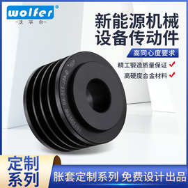 定制国标胀套式三角皮带轮多槽同步皮带轮同步轮铝合金机械传动件