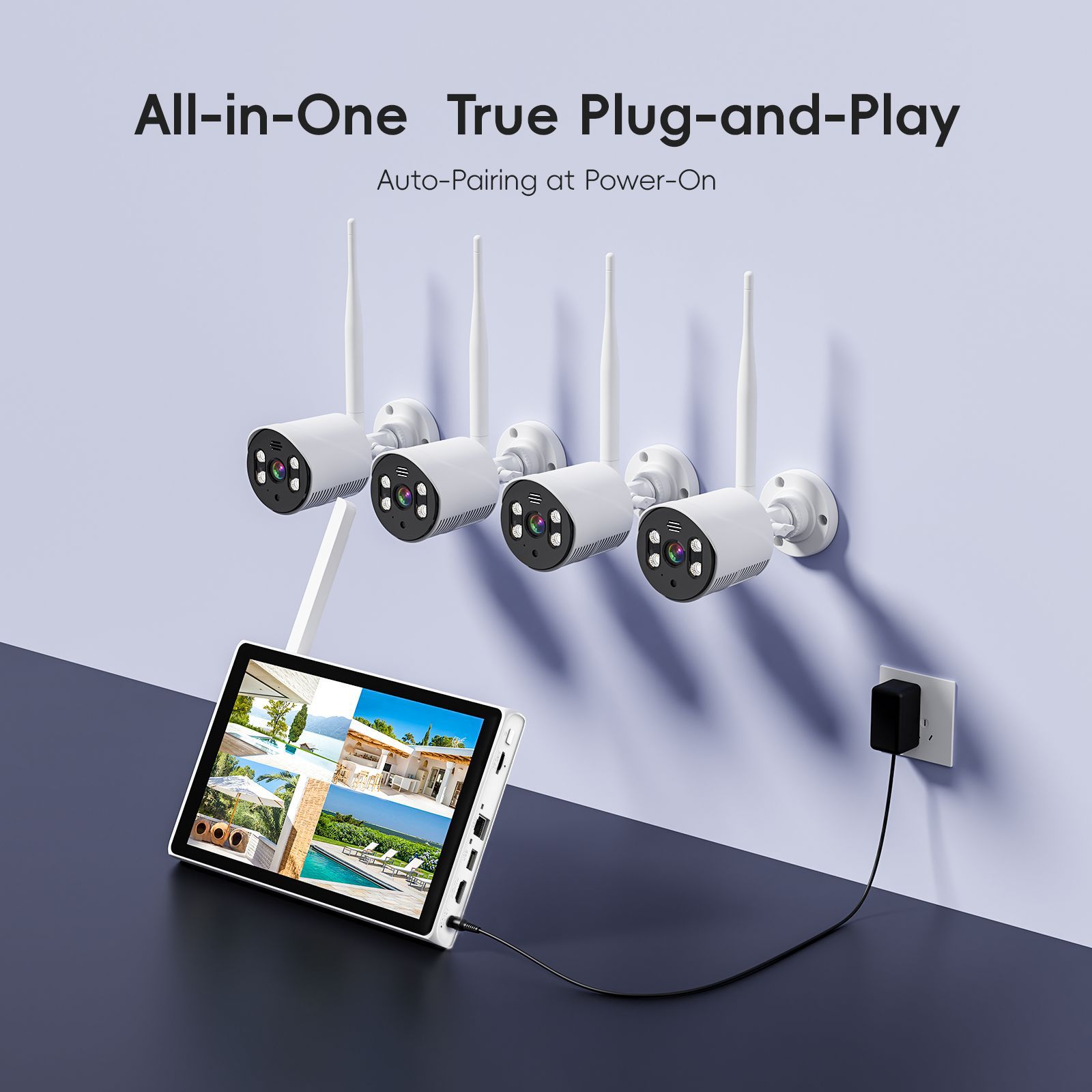 Fábrica de fuente de 10 pulgadas pantalla táctil NVR conjunto de monitoreo de comercio exterior explosión de alta definición AI inteligente cámara wifi inalámbrica 2
