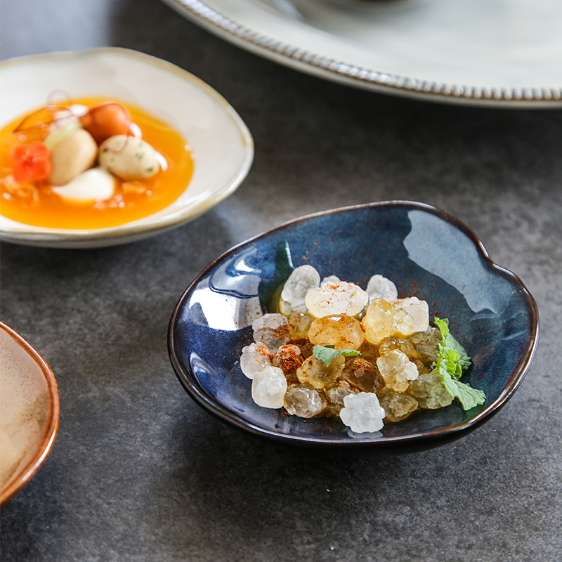 Japanese Kiln Sauce and Vinegar Flavor Dish Household Flavor Dish Hotel Cooking Shop Dim Sum Dip Dip Seasoning Dishes Peanut Dish