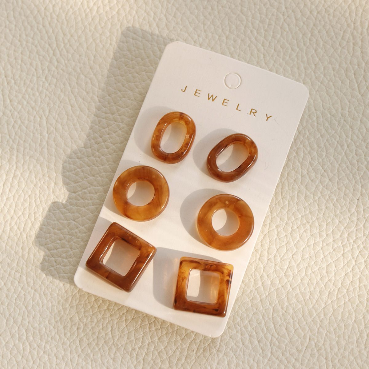 1 Set Quantity 1 Set Simple Style Round Square Hollow Out Arylic Ear Studs