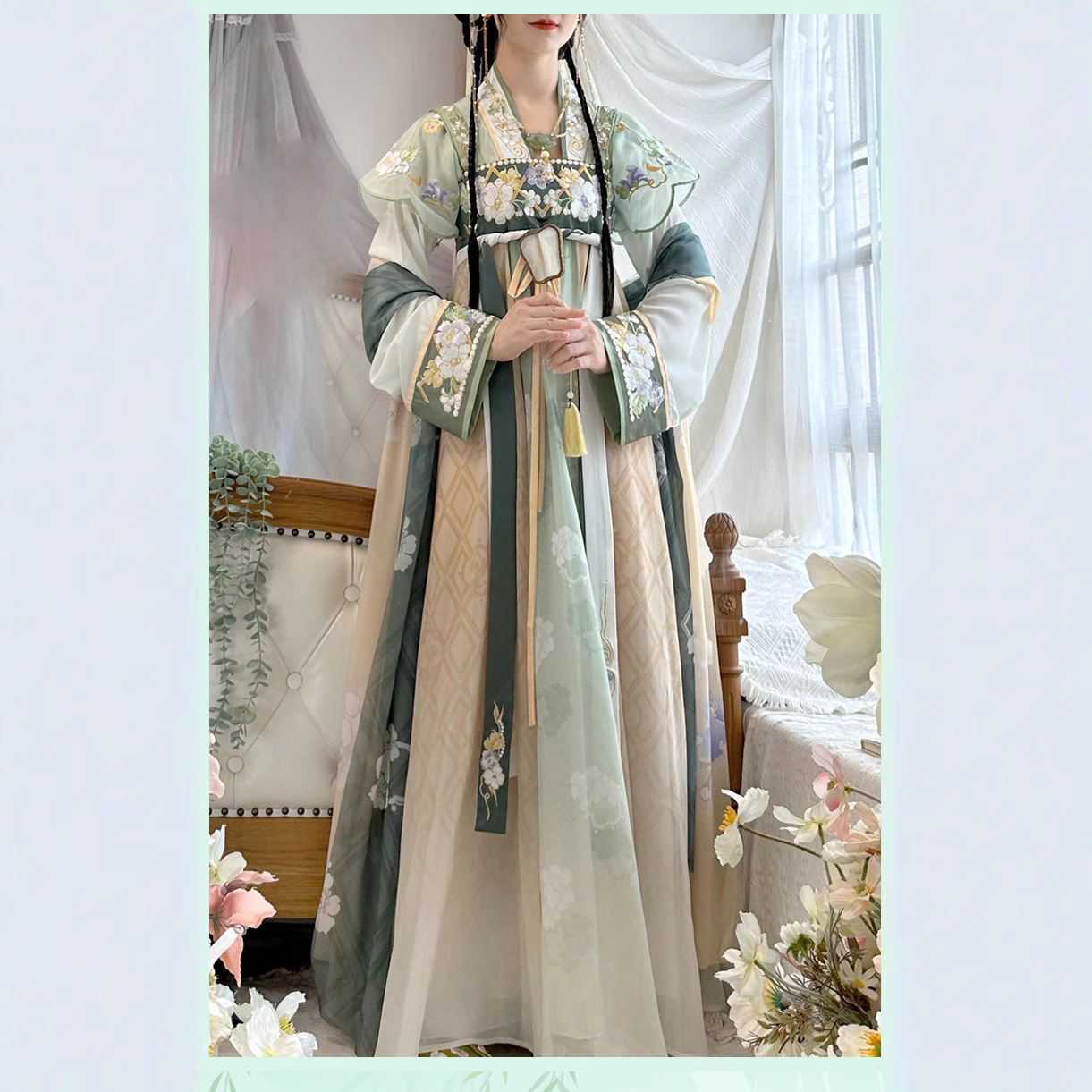 Liu Se Qingqing Qi Xing Ruqun Hanfu for Women 2026 New Autumn Improved Daily Wear Super Fairy-Like Tang-Style Ancient Costume