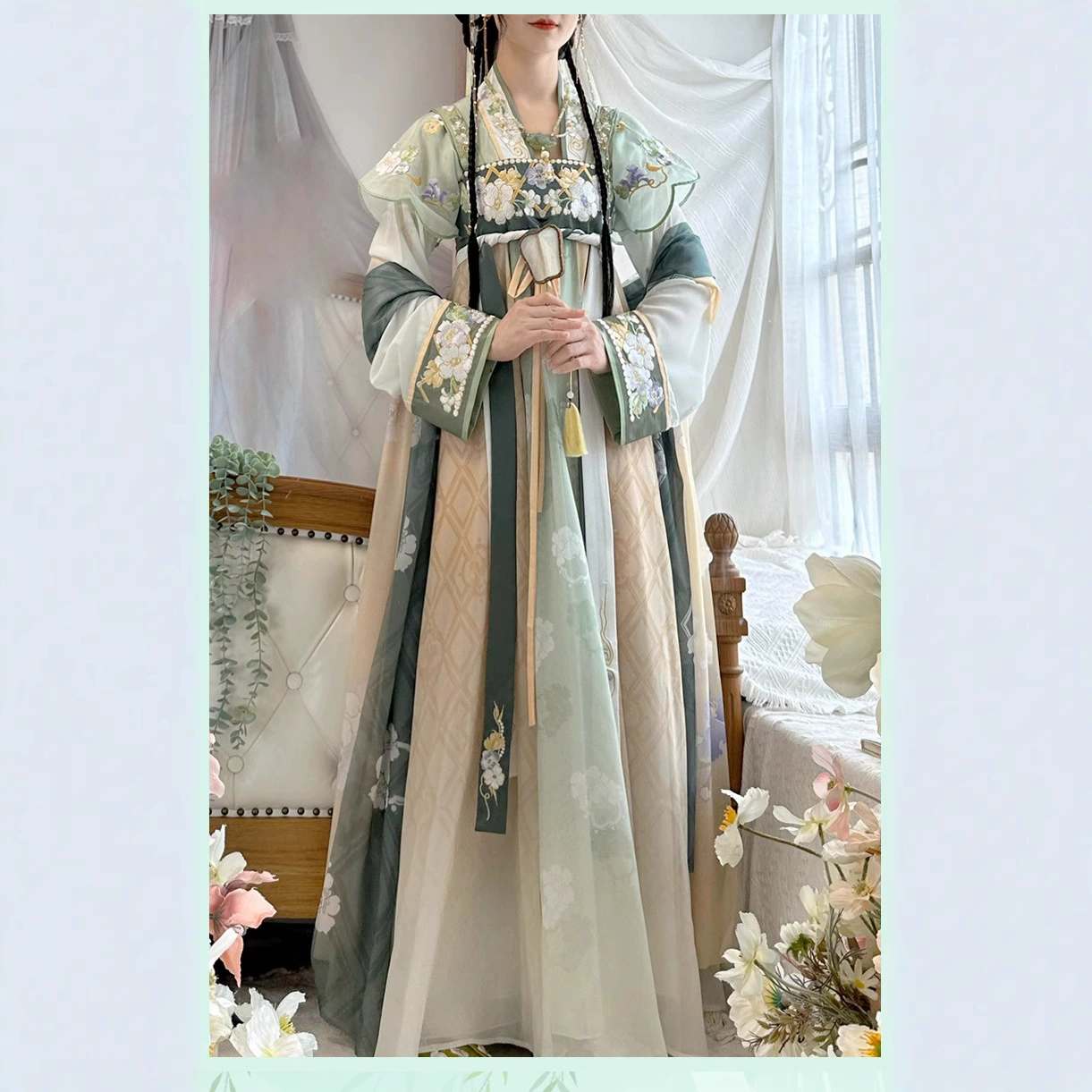 Лю Сецин Цин Ци грудь юбка Hanfu женский 2024 новый осенний улучшенный ежедневный супер-сказочный костюм Тан