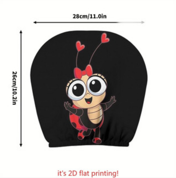 Polyester Fabric Car Headrest Cover with Funny Print, "Laugh Until Your Stomach Hurts" Design, Universal for Car Interiors, Does Not Shrink in All Seasons