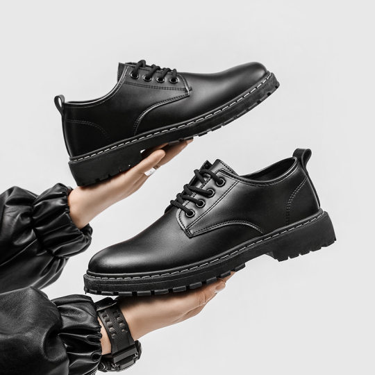 2025 Men's Shoes Non-Slip Heightening Work Shoes Korean Style Trendy Versatile Work Shoes Business Casual Shoes Formal Leather Shoes