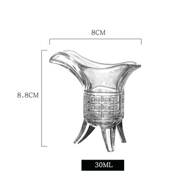 Botella de vino antigua Emperador vidrio de tres patas copa de vino blanco copa de vino traje 2 dos sexo hogar cristal estilo chino Jue Cup