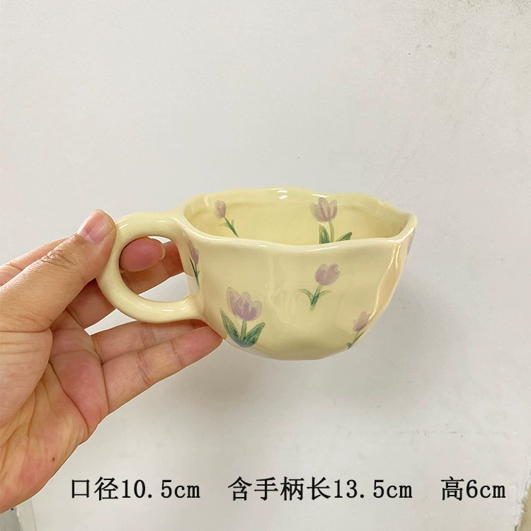 Ceramic coffee creative high quality glass, flowered