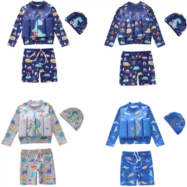 New Children's Swimwear Boys' Trendy Square-Leg Swim Trunks for Small, Medium, and Large Kids with Buoyancy for Diving and Swimming