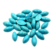 平底马眼绿松石裸石戒面仿松石半面散珠贴片镶嵌材料配珠异形戒面