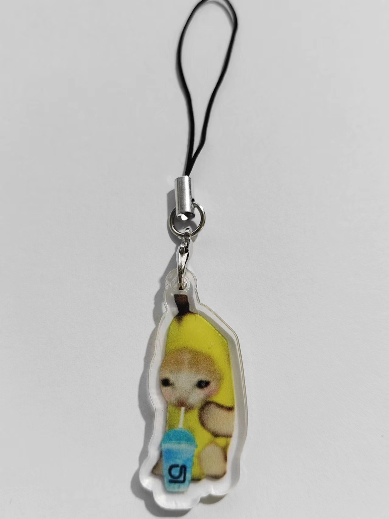 블루 병 바나나 고양이 3.5cm 휴대 전화 로프