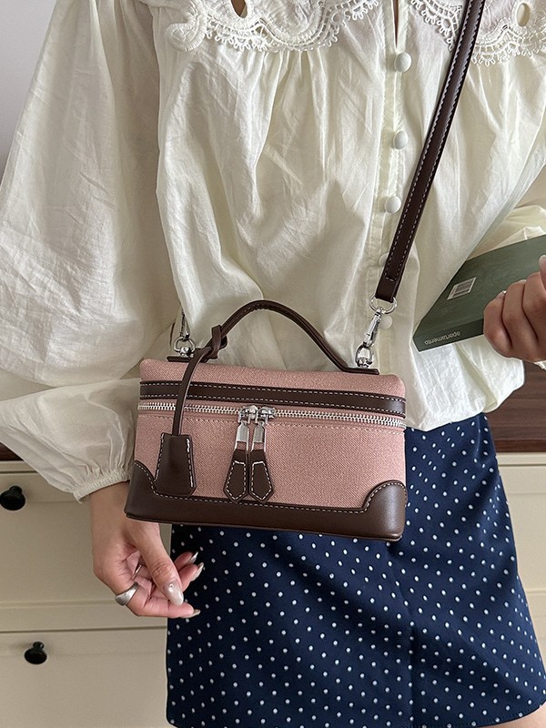 Bolso de mano de tendencia transfronteriza 2026 nuevo bolso de caja de empalme de moda nicho bolso de lujo pequeño image 1