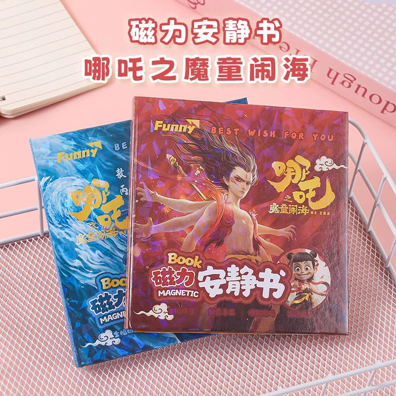 Магнитная тихая книга для студентов с героями мультфильмов, без производства, магнитная присоска, сцена для одевания, наклейки ручной работы, детские развивающие мультяшные игрушки