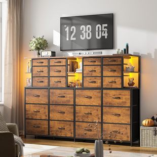 Floor Entry Luxury TV Cabinet Living Room Bedroom Multi-function Storage Cabinet Twelve Smoke Fabric Storage Cabinet Non-woven Fabric Storage