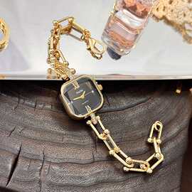 跨境爆款热销手链式女士手表批发方形手表女款链条复古石英手表