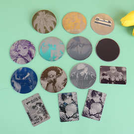 镜面吧唧定 制 不锈钢镜面吧唧卡通动漫吧唧冰箱贴二次元动漫同人