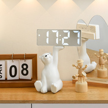 客厅卧室家用数字智能桌面台式钟表摆放电子钟台钟小闹钟时钟摆件