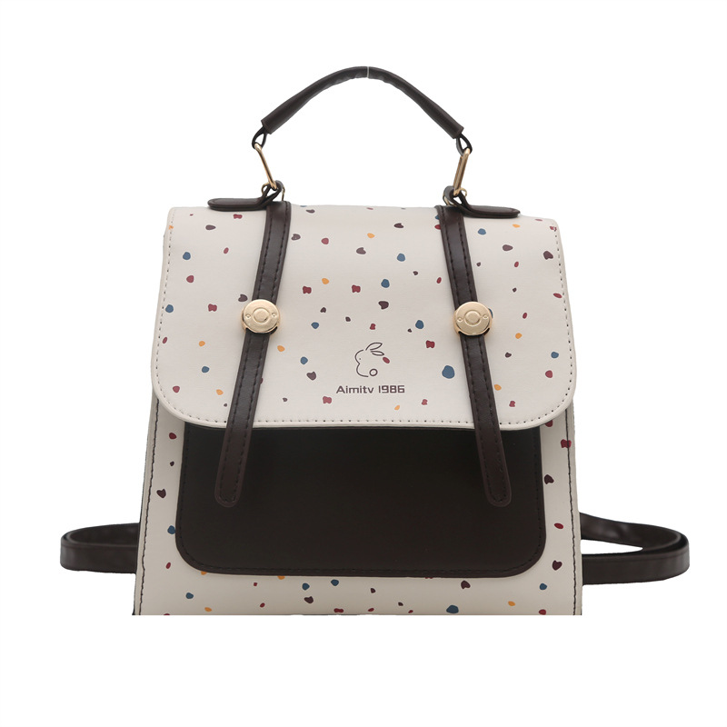 Damen Rucksack Mit Punkten Retro Chic Casual Schulrucksack_voghion.com