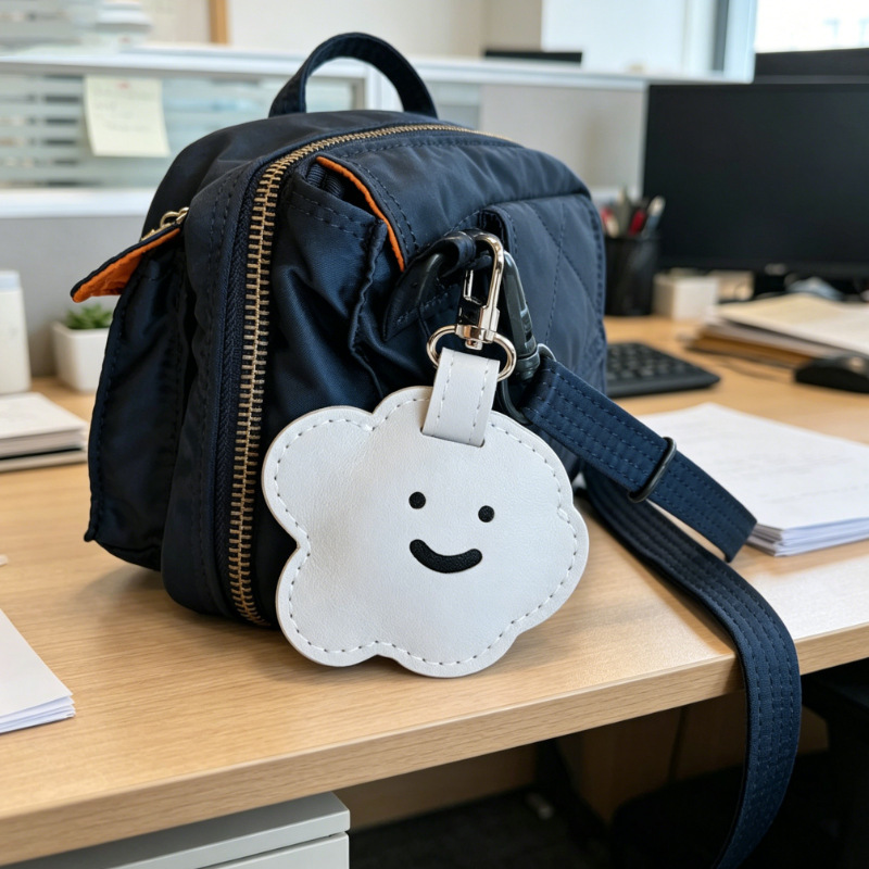 In-Stock Cloud Leather Airtag Protective Case Portable Hanging Bag Locator Accessory Home Access Card Storage Pouch