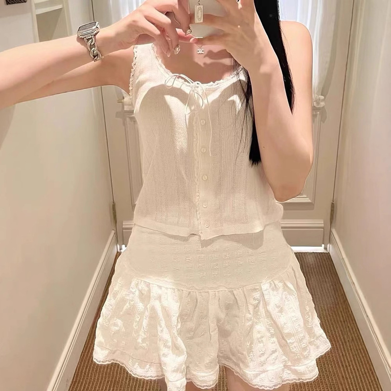 Now Available: Ng Korea Dongdaemun Designer Lace-Trimmed Tie-Up Vest