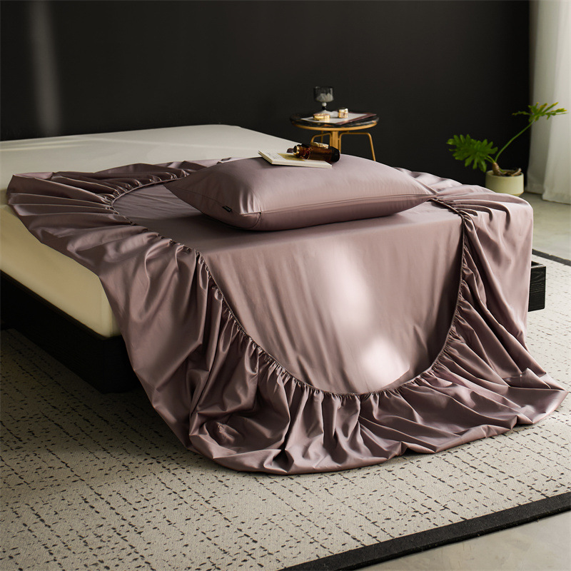 Hotel de lujo ligero de siete estrellas soporte de alta gama algodón de lana larga cama de algodón cubierta de protección de colchón cubierta antideslizante tres piezas