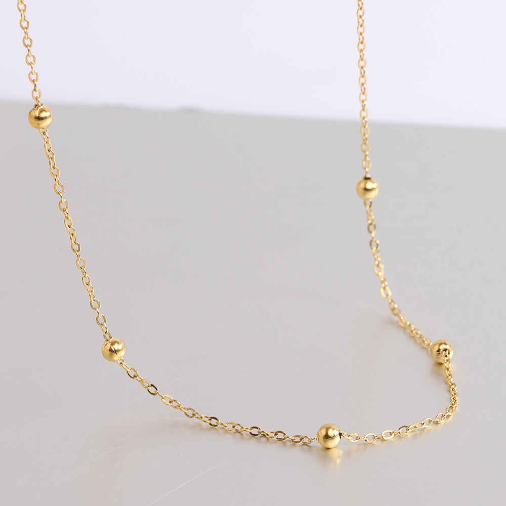cable chain Chain Type Simple Style Solid Color Stainless Steel Titanium Steel Plating Necklace