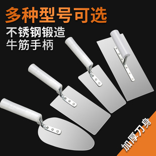 带齿不锈钢抹泥刀砌墙泥工抹子加厚贴瓷砖批刀灰匙腻子刀泥工工具-阿里巴巴