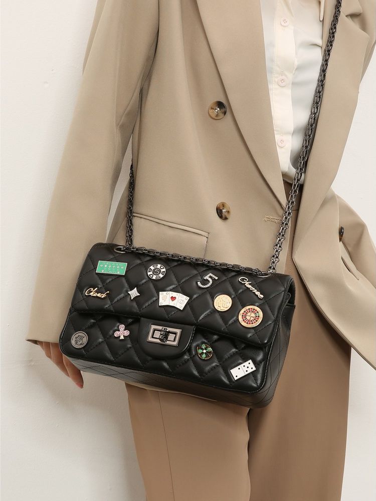 2025 primavera nuevo bolso de mujer bolso de cadena de estilo Xiaoxiao Ling estilo de moda personalidad letras insignia bolso de hombro