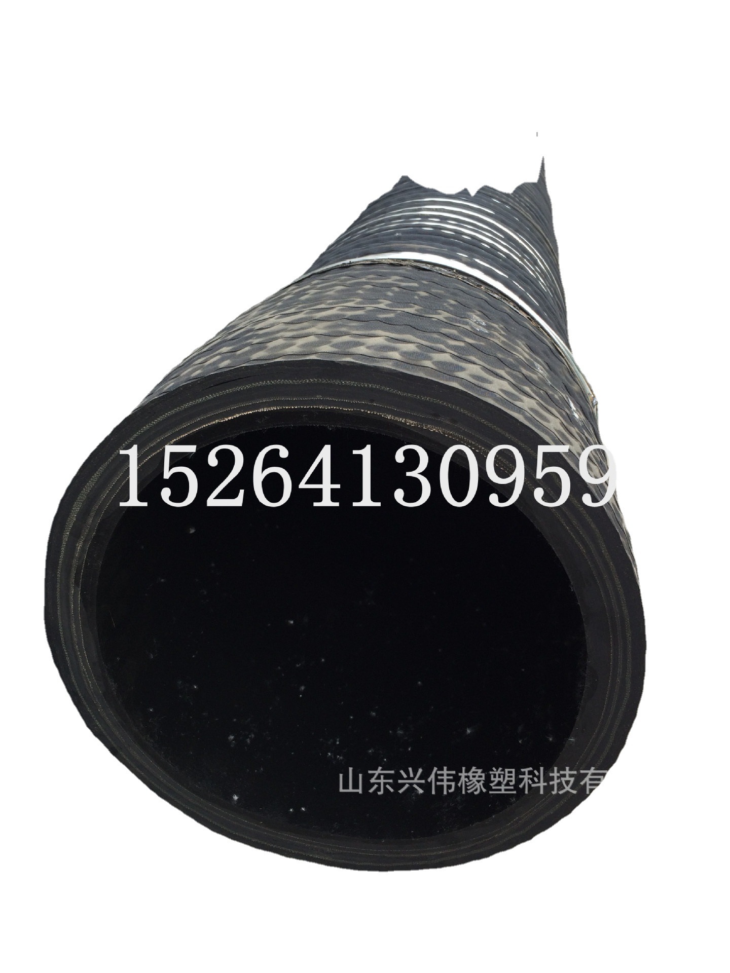 兴伟供应大口径抗老化橡胶钢丝管 橡胶钢丝吸水抽沙法兰胶管