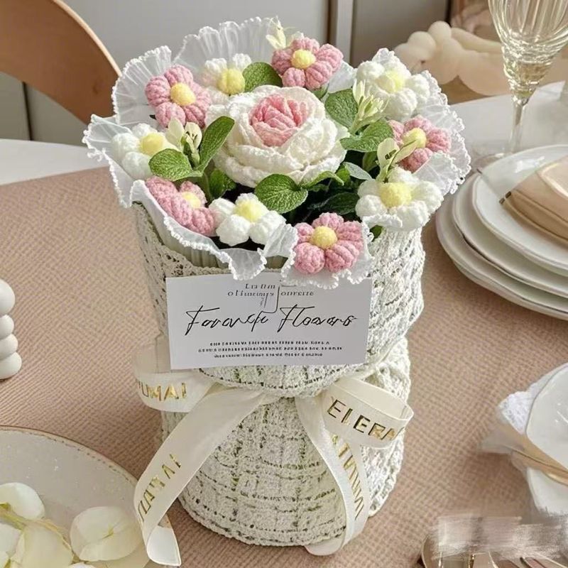 520花束礼物手工毛线针织花束生日礼物送女生520送女友同学|undefined