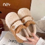 外穿波点防滑保暖棉鞋