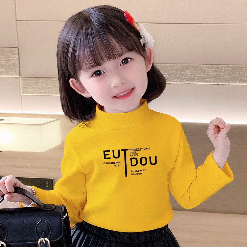 2023 nuevo Otoño e Invierno 3-8 años media camisa de fondo de cuello alto para niños ropa interior cálida para bebés de terciopelo camiseta