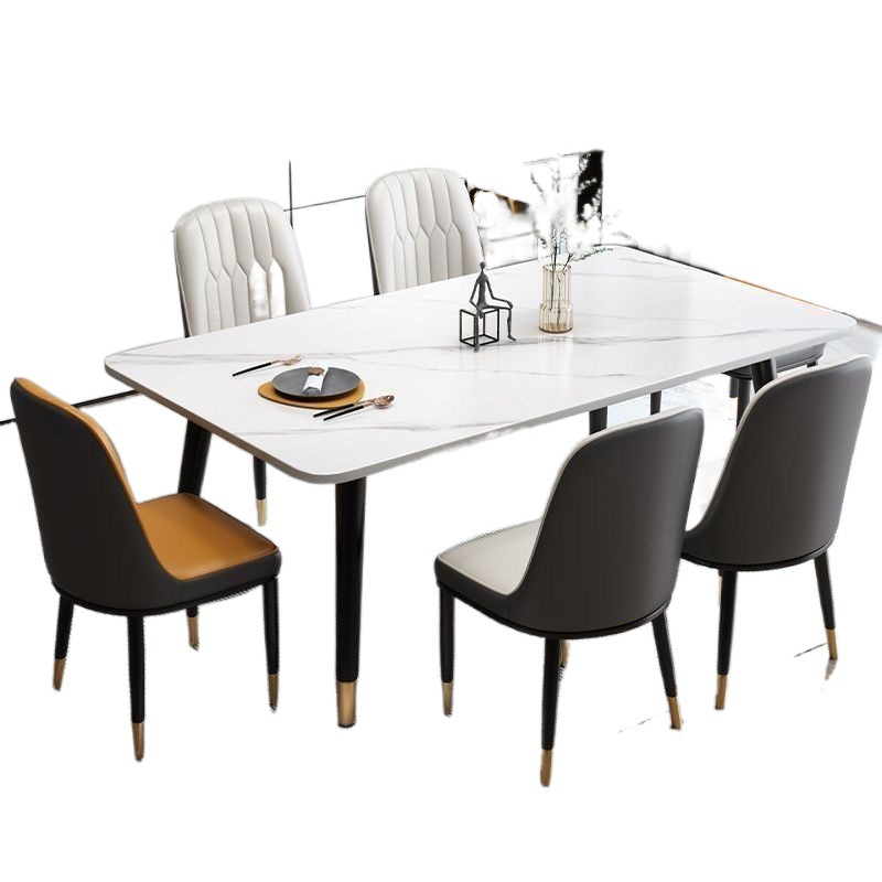 Mesa de comedor, tabla de roca, simple, ligero, lujo, apartamento pequeño, rectangular, mesa de comedor para el hogar, mesa de comedor combinada, mesa de comedor, Amazon