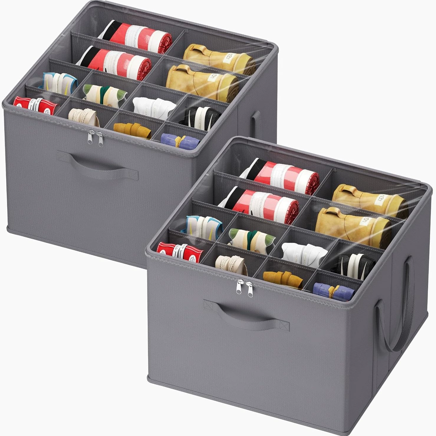 Ящик для хранения обуви в гардеробе, подходит для хранения 12-16 пар обуви, большой органайзер для обуви с прозрачной крышкой